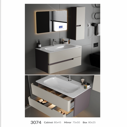 ست کابینت روشویی دیواری برند ویتا مدل 3074