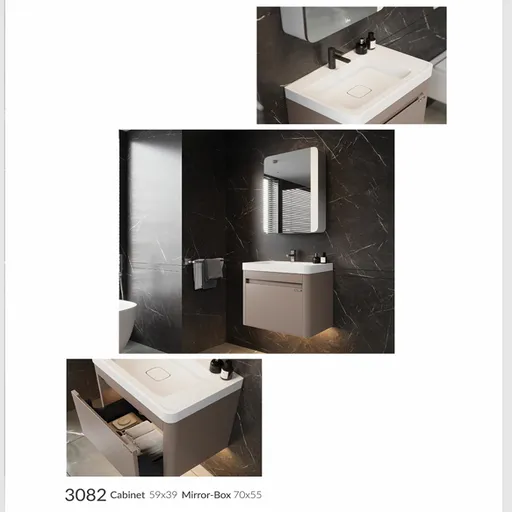 ست کابینت روشویی دیواری برند ویتا مدل 3082