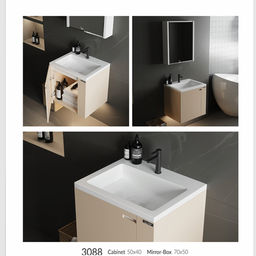 ست کابینت روشویی دیواری برند ویتا مدل 3088